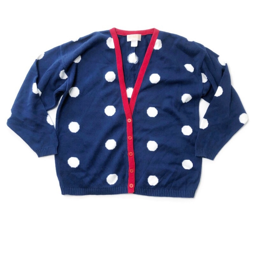 Pendleton Sweater Navy Blue Polka Dot